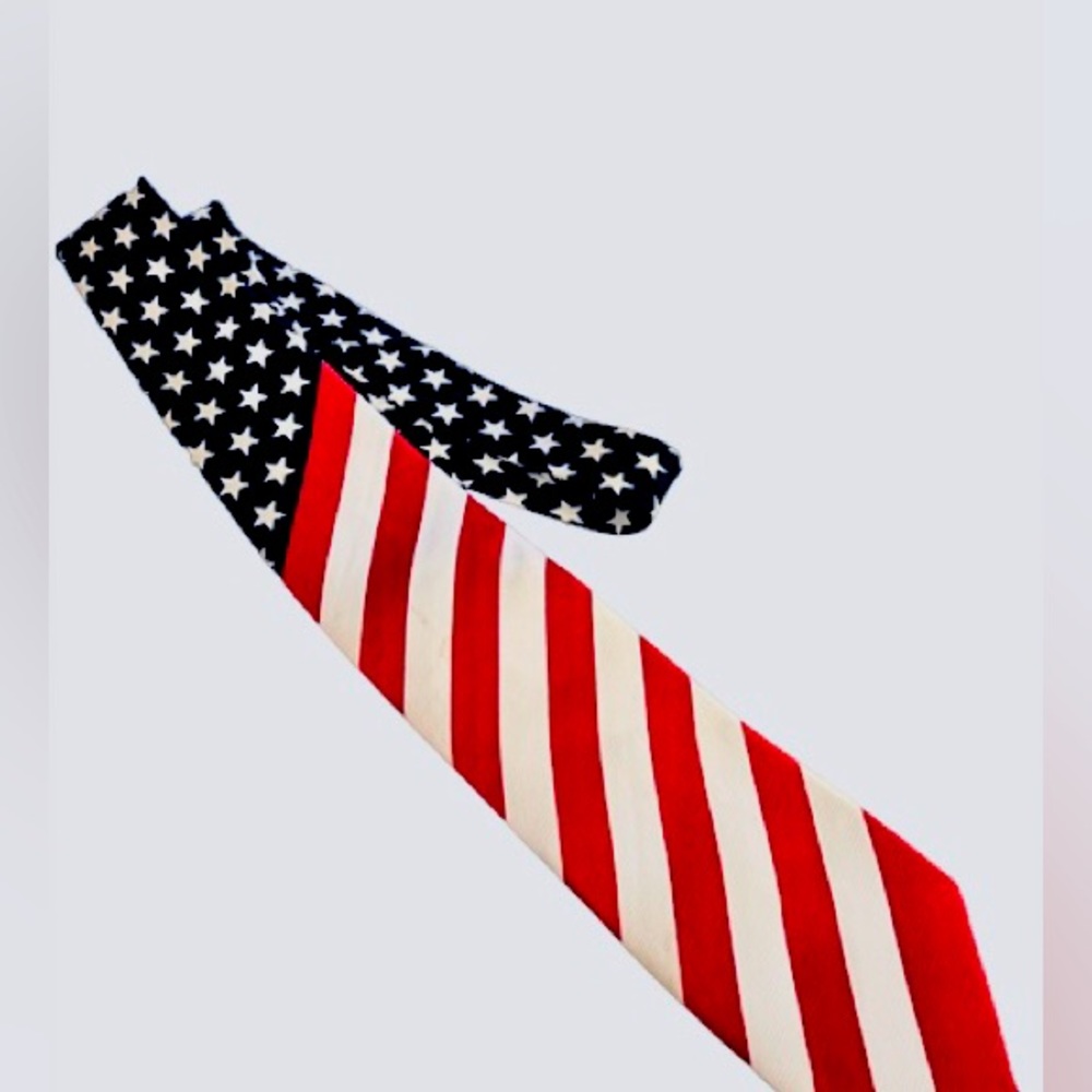 MEN’s Ties -Vesuvius Napoli In Italy Amer Flag Tie. PGC light flaw see photos